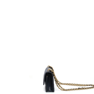 CHANEL DYNASTY FLAP PHONE HOLDER BLACK LAMBSKIN GHW