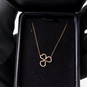 TIFFANY & CO. 18K ROSE GOLD DIAMOND SMALL PAPER FLOWERS PENDANT NECKLACE