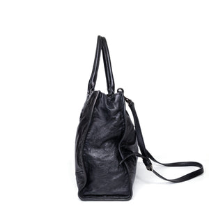 MIUMIU TOTE BAG CALFSKIN LEATHER BLACK