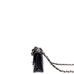CHANEL 25B CLASSIC FLAP MATELASSE CHAIN STRAP MINI BAG BLACK LAMBSKIN LGHW