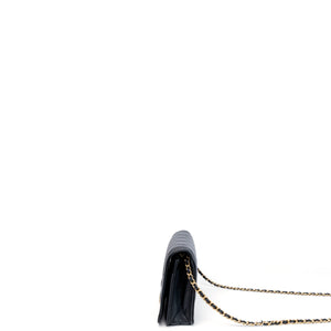 CHANEL BOY WOC WALLET ON CHAIN BLACK LAMBSKIN LEATHER GHW