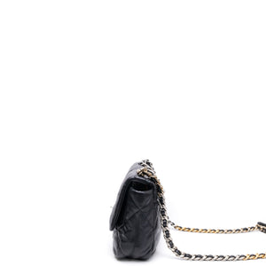 CHANEL SMALL 19 BAG LAMBSKIN BLACK MULTICOLOUR HARDWARE (MICROCHIP)