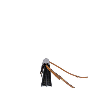 CELINE DOUBLE FLAP TRIOMPHE CANVAS WALLET ON STRAP GHW