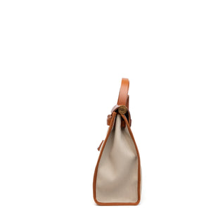 HERMES HERBAG 31 BEIGE HUNTER LEATHER / CANVAS GHW STAMP B