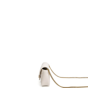 GUCCI GG MARMONT SUPER MINI BAG MATELASSE WHITE BRUSHED GHW