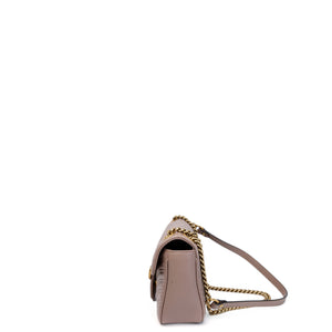 GUCCI MEDIUM GG MARMONT SHOULDER BAG CALFSKIN DARK BEIGE GHW