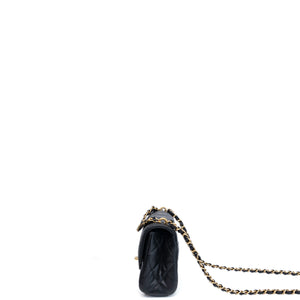 CHANEL 25P MINI FLAP BAG BLACK CAVIAR LEATHER GHW (MICROCHIP)