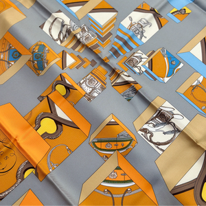 HERMES SPRINGS SPRINGS BAGUE SILK SCARF 90CM