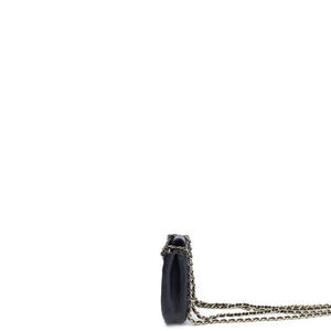 CHANEL QUILTED SUPER MINI TOTE WITH CHAIN BLACK LAMBSKIN LGHW