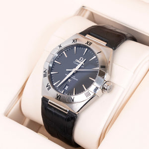 OMEGA CONSTELLATION 39MM , STEEL ON LEATHER STRAP
