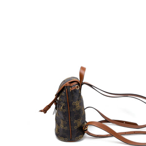 CELINE MINI BACKPACK FOLCO TRIOMPHE CANVAS / CALFSKIN BLACK GHW