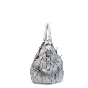 PRADA NAPPA GAUFFRE LARGE BAG GREY SHW