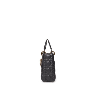 CHRISTIAN DIOR MY ABC DIOR SMALL LADY DIOR LAMBSKIN DARK GREY GHW