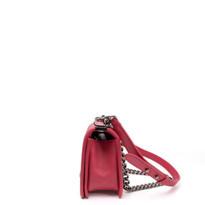 CHANEL MEDIUM LEBOY PINK CALFSKIN LEATHER MULTICOLORED HARDWARE