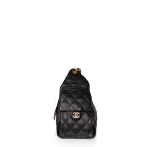 CHANEL SMALL 25 HANDBAG GRAINED CALFSKIN BLACK GHW (MICROCHIP)