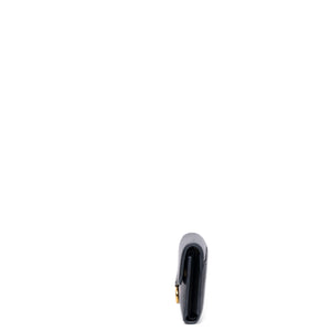 CHRISTIAN DIOR SADDLE LOTUS WALLET STONE BLACK GOATSKIN GHW
