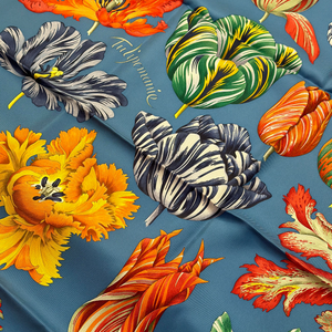 HERMES TULIPOMANIE SILK SCARF 90CM