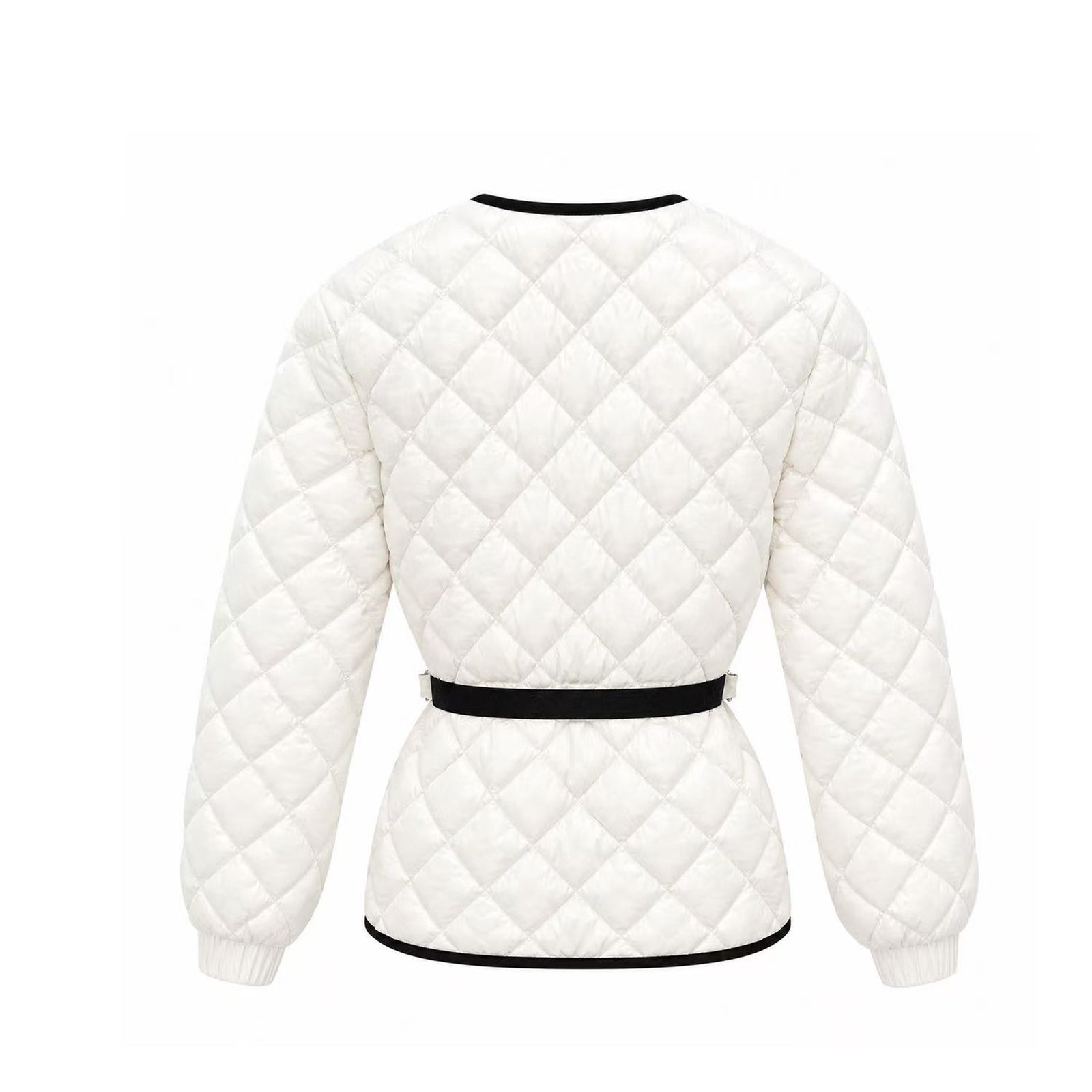 MONCLER WOMEN'S CREAM QUILTED JACKET WHITE SIZE 1