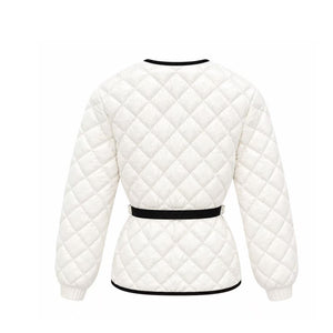 MONCLER WOMEN'S CREAM QUILTED JACKET WHITE SIZE 1