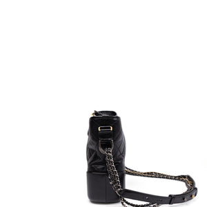 CHANEL GABRIELLE HOBO BAG BLACK CALFSKIN LEATHER MULTICOLOUR HARDWARE