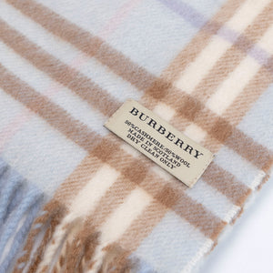 BURBERRY BLUE WOOL / CASHMERE SCARF