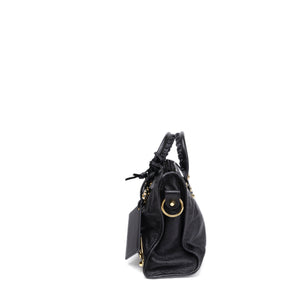 BALENCIAGA METALLIC EDG CITY S BAG BLACK GHW
