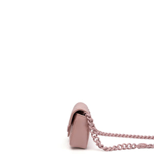 GUCCI SUPER MINI GG MARMONT PINK CALFSKIN LEATHER TONAL ENAMELLED HARDWARE