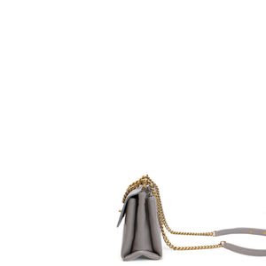 CHANEL COCO LUXE FLAP BAG GREY LAMBSKIN LEATHER GHW