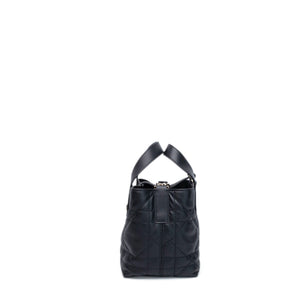 CHRISTIAN DIOR TOUJOURS VERTICAL NANO TOTE BAG BLACK CALFSKIN LGHW