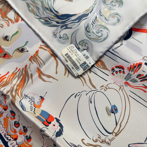 HERMES EMILE ET UNE NUIT SILK SCARF 90CM