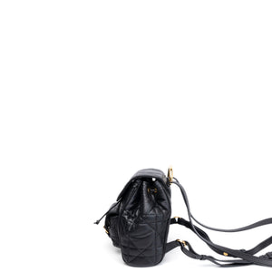 CHRISTIAN DIOR SMALL DIOR CARO BACKPACK BLACK MACROCANNAGE LAMBSKIN GHW