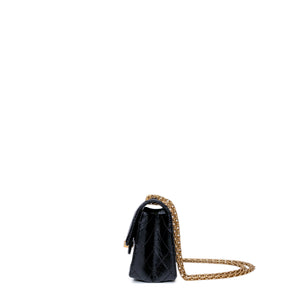 CHANEL MINI 2.55 REISSUE AGED CALFSKIN BLACK GHW
