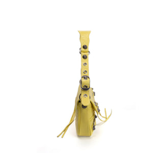 BALENCIAGA SMALL LE CAGOLE SLING SHOULDER BAG YELLOW LAMBSKIN LEATHER SHW