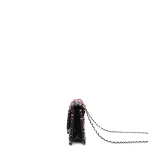 CHANEL TWEED BEAUTY LOCK FLAP BAG MUTICOLOURED BLACK SHW