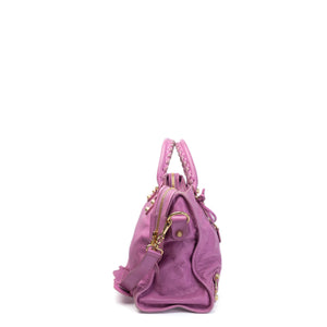 BALENCIAGA MEDIUM CLASSIC CITY CROSSBODY BAG PURPLE GHW