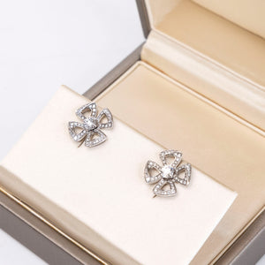 BVLGARI FIOREVER 18K WHITE GOLD WITH DIAMOND EARRINGS