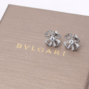 BVLGARI FIOREVER 18K WHITE GOLD WITH DIAMOND EARRINGS