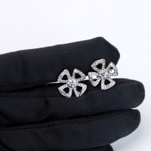 BVLGARI FIOREVER 18K WHITE GOLD WITH DIAMOND EARRINGS