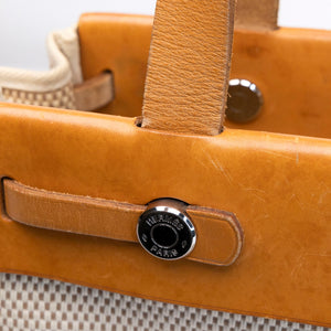 HERMES HERBAG CABAS TOILE CANVAS / VACHE LEATHER SHW