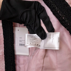 CHANEL 22C TWEED BLAZER PINK AND BLACK SIZE 36