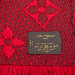 LOUIS VUITTON LOGOMANIA SCARF WOOL / SILK RED