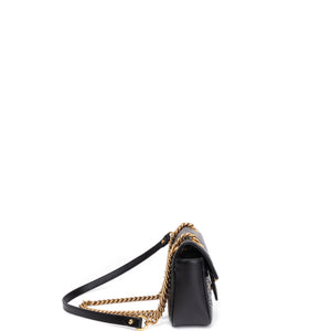 GUCCI GG MARMONT SMALL SHOULDER BAG CALFSKIN BLACK GHW