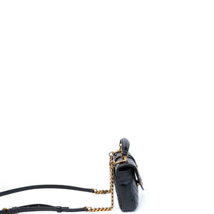 SAINT LAURENT COLLEGE SHOULDER BAG BLACK CALFSKIN LEATHER GHW