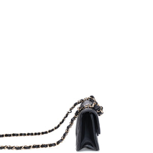 CHANEL 25B CLASSIC FLAP MATELASSE CHAIN STRAP MINI BAG BLACK LAMBSKIN LGHW
