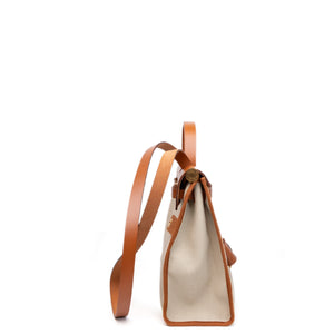 HERMES HERBAG 31 BEIGE HUNTER LEATHER / CANVAS GHW STAMP B