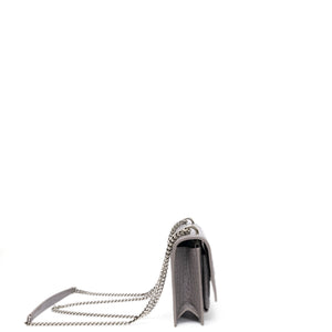 SAINT LAURENT MINI SUNSET BAG GRAY CROCODILE-EMBOSSED CALFSKIN LEATHER SHW