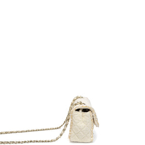 CHANEL CRUISE 2025/26 MINI CLASSIC HANDBAG TWEED LIGHT YELLOW GHW (MICROCHIP)