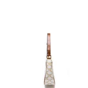 CELINE AVA BAG TRIOMPHE CANVAS/ CALFSKIN WHITE/ BROWN GHW