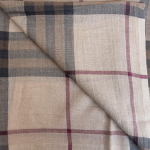 BURBERRY BEIGE VINTAGE WOOL & SILK SCARF