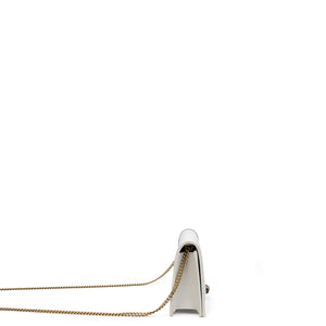 GUCCI DIANA MINI BAG WITH BAMBOO WHITE LEATHER GHW